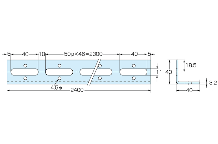 ﾏﾙﾁｱﾝｸﾞﾙ　Ｌ－４０ＳＰ－ＵＮ－2.4 （ユニクロメッキ）