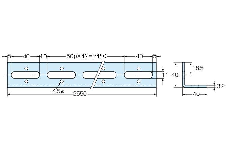 ﾏﾙﾁｱﾝｸﾞﾙ　Ｌ－４０ＳＰ－ＵＮ－2.55 （ユニクロメッキ）