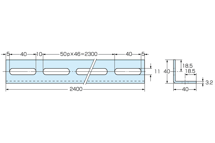 ﾏﾙﾁｱﾝｸﾞﾙ　Ｌ－４０Ｗ－ＺＮ－2.4 （溶融亜鉛メッキ）