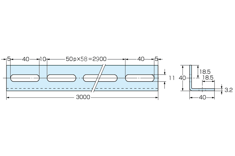 ﾏﾙﾁｱﾝｸﾞﾙ　Ｌ－４０Ｗ－ＺＮ－3.0 （溶融亜鉛メッキ）