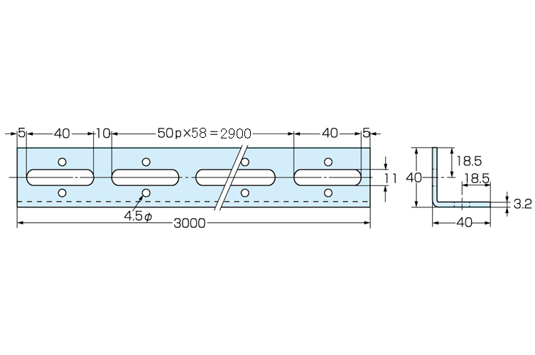 ﾏﾙﾁｱﾝｸﾞﾙ　Ｌ－４０ＷＰ－ＵＮ－3.0 （ユニクロメッキ）