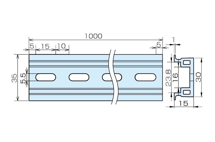 ＤＩＮレール　ＤＡ－４０１ L:1M 型番（M6583）