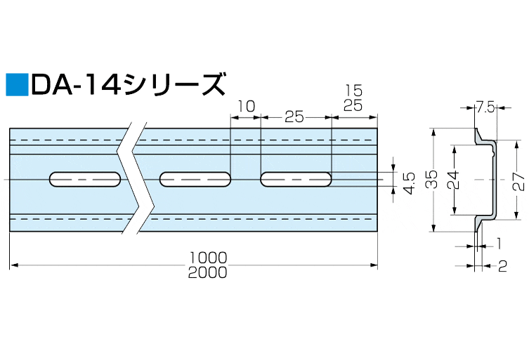 ＤＩＮ(ﾌﾘｰ）レール　ＤＡ－１４１　＊